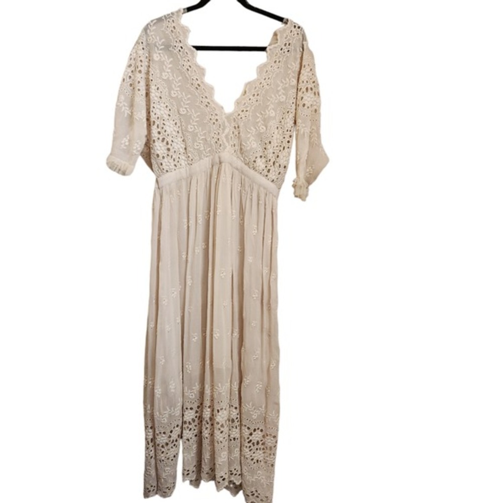 LoveShackFancy Delfina Crochet‎ Maxi Dress Women's 4 Boho Wedding Beach NWT - Picture 6 of 16
